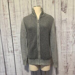 Guess Men's Heather Gray Zip-Up‎ Sweater